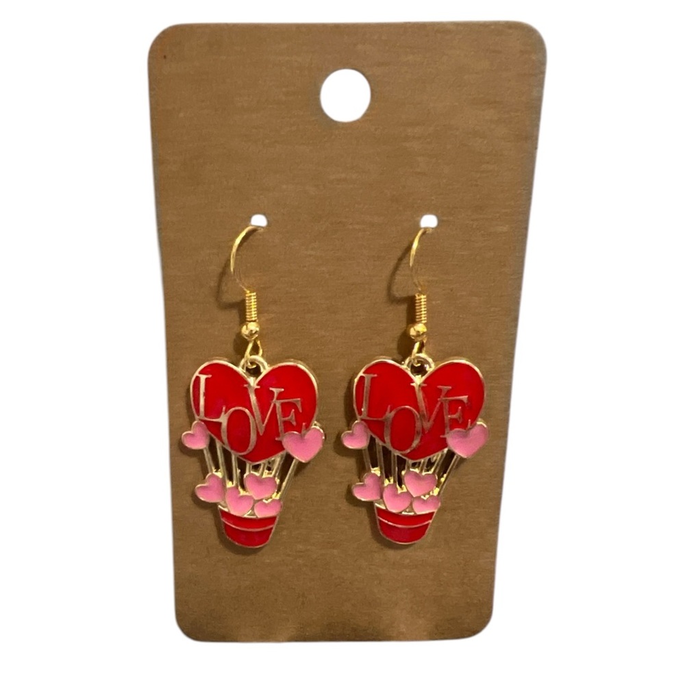 NEW! Valentines Day Hot Air Balloon Earrings